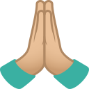 Folded hands: medium-light skin tone :pray_tone2: 🙏🏼