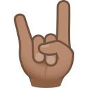Sign of the horns: medium skin tone :metal_tone3: 🤘🏽