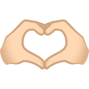 Heart hands: light skin tone :heart_hands_tone1: 🫶🏻