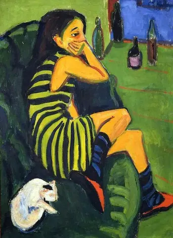 Kirchner Girl with Cat.webp
